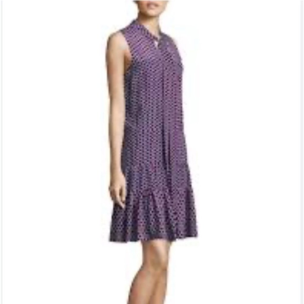 Alexis Britta Polka Dot Print Mini Dress Ruffle Skirt Tie Front Size M